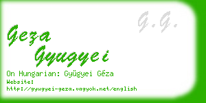 geza gyugyei business card